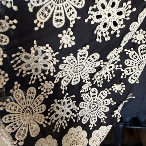 Kobi Halperin Leila Applique Peasant Blue Long Sleeve Blouse Freesize - Picture 5 of 6